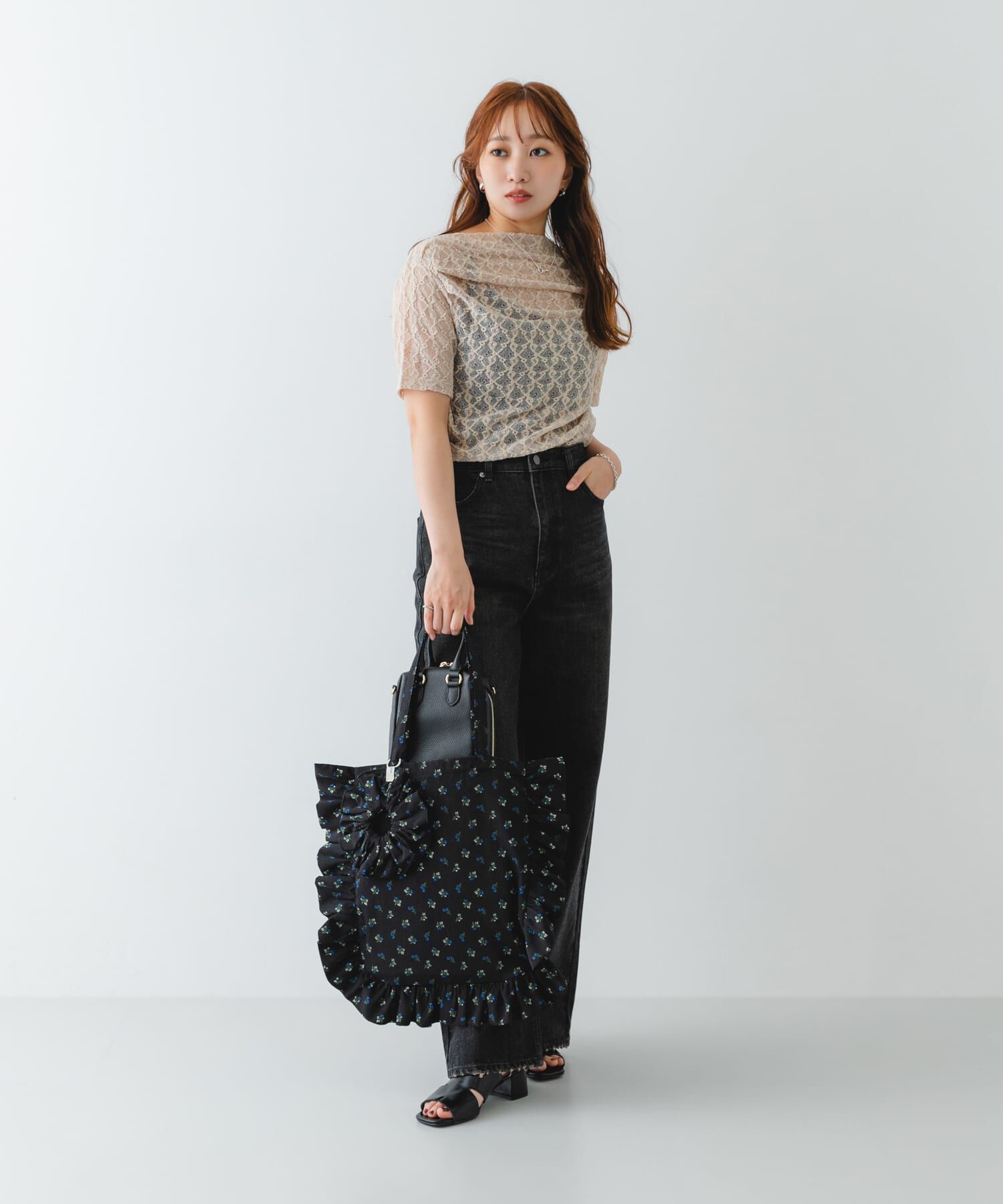 RODE SKO「シュシュセットサイドフリルトート」|トートバッグ|