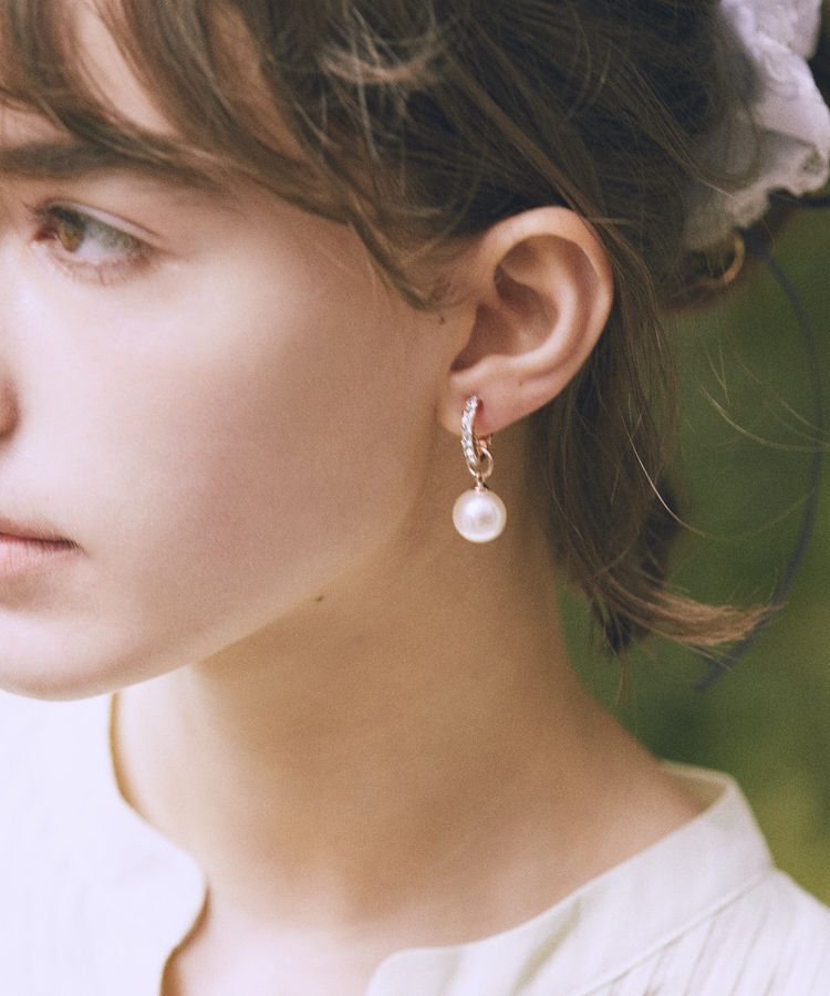 Maison de FLEUR「【2Way】パールビジューイヤリング」|イヤリング|ピンクゴールド