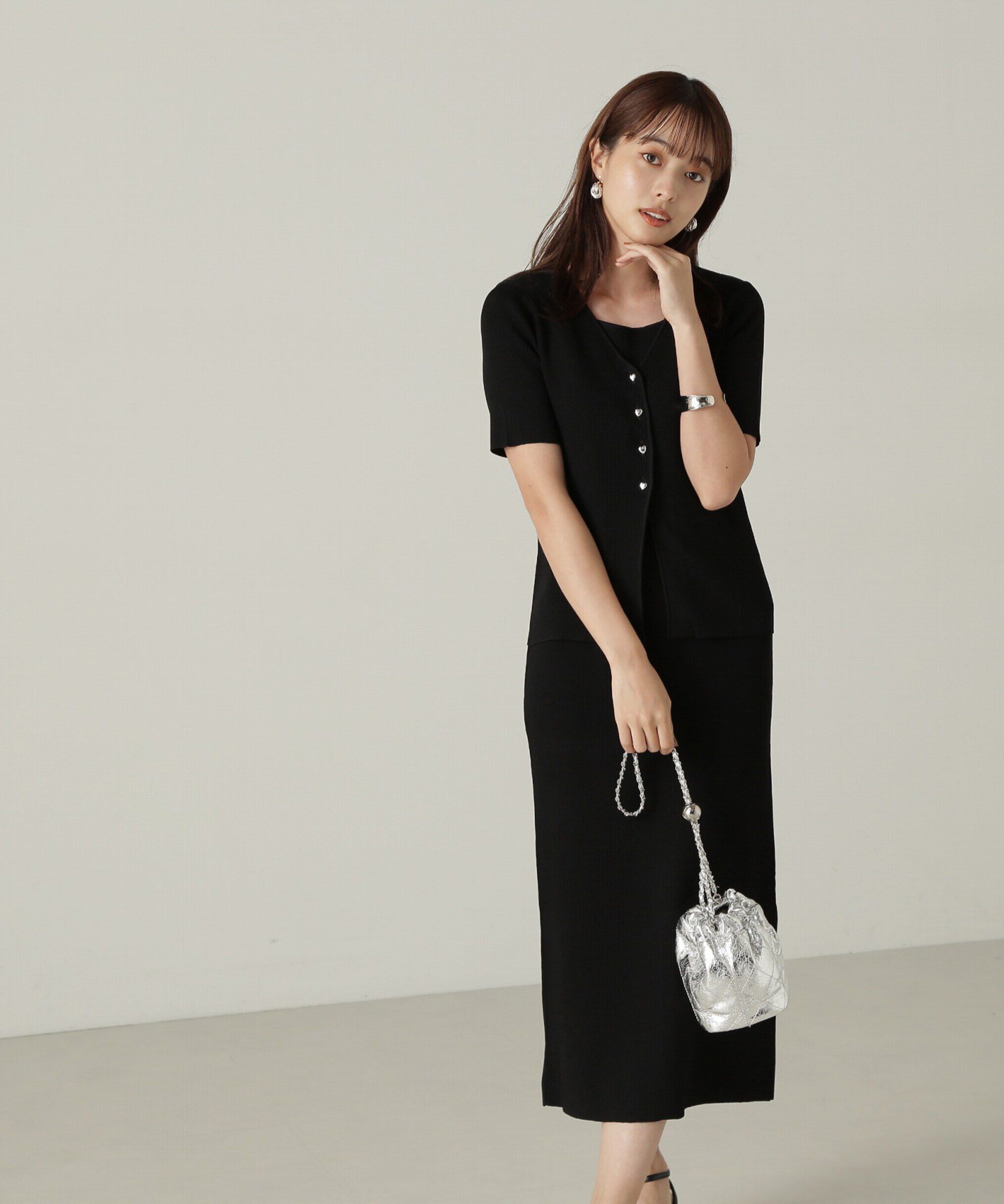 PROPORTION BODY DRESSING「リブカーデ付ニットナローワンピース」|ワンピース|