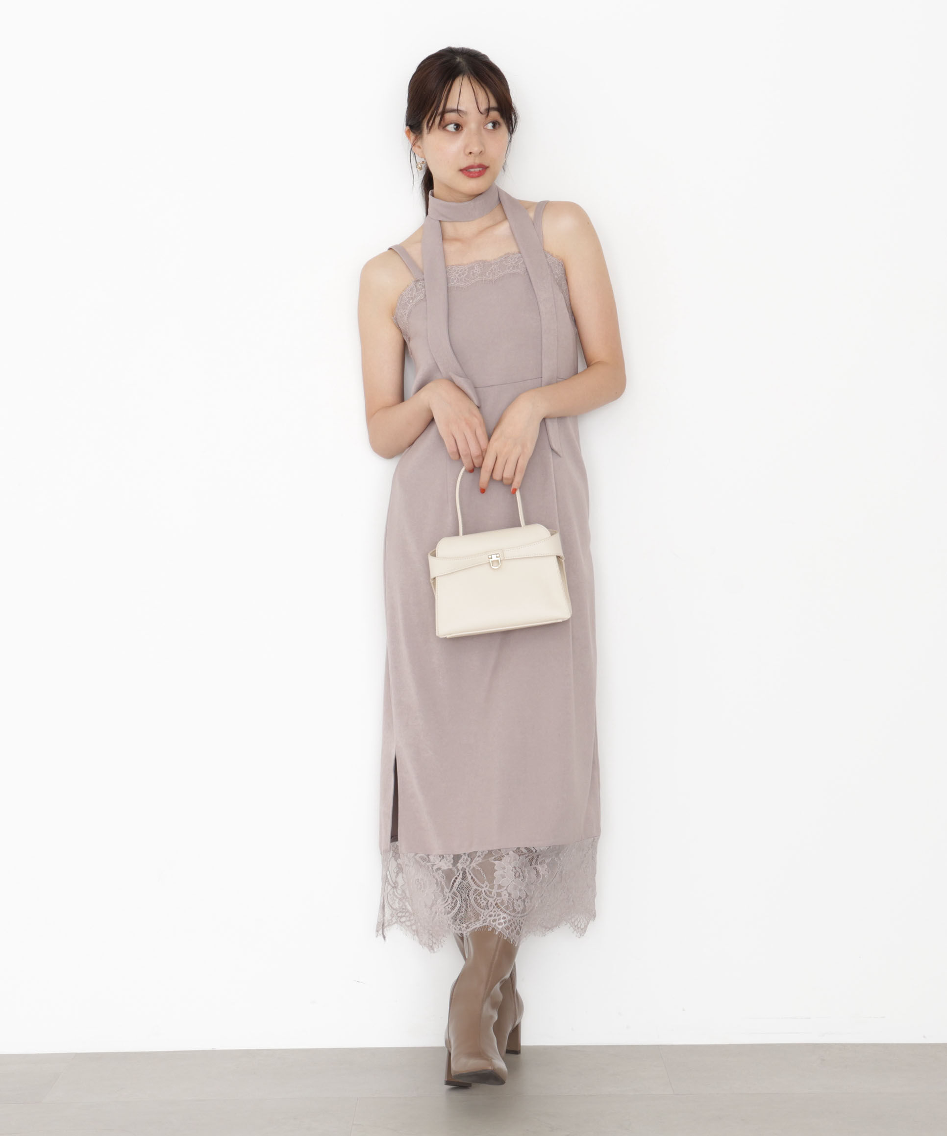 PROPORTION BODY DRESSING「レース付きキャミワンピース 25AW」|ワンピース|
