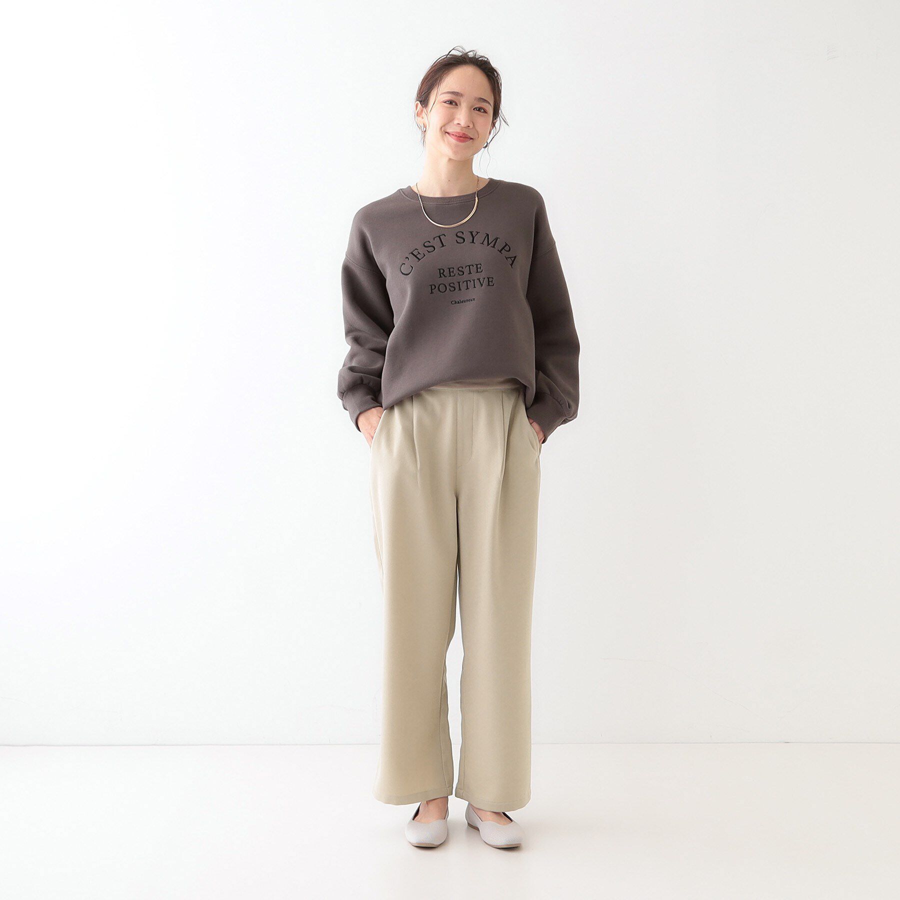 SHOO･LA･RUE「【洗える/S-LL】大人のきれいめスタイルに ワイドパンツ」|その他|