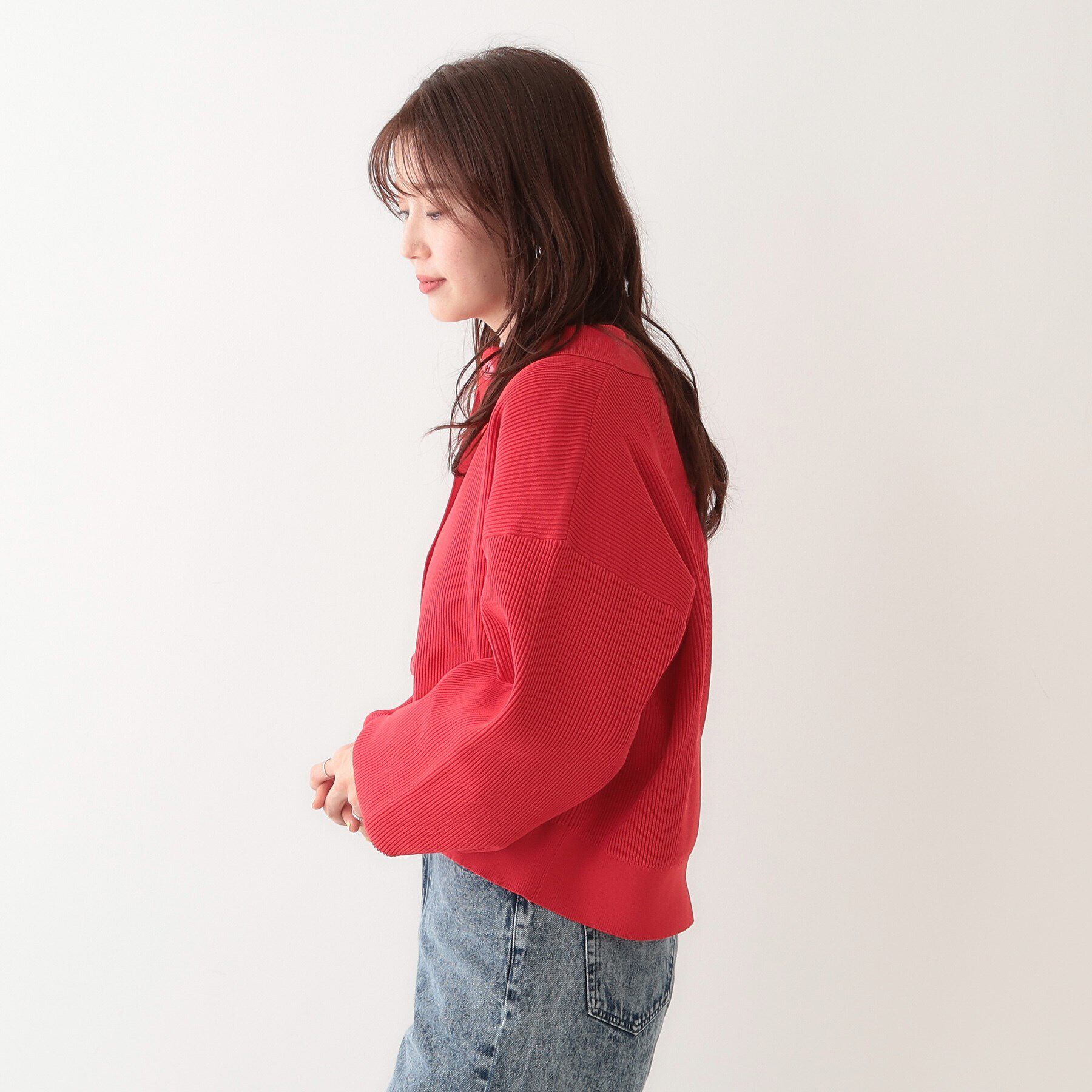 SHOO･LA･RUE「着こなしいろいろ 襟付きスポンディッシュニットカーディガン」|カーディガン|
