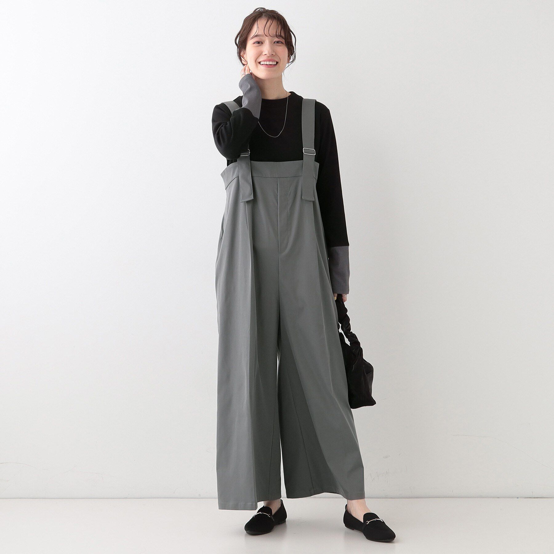 SHOO･LA･RUE「ゆるシルエットで大人見せ タック入りオールインワン」|オールインワン|