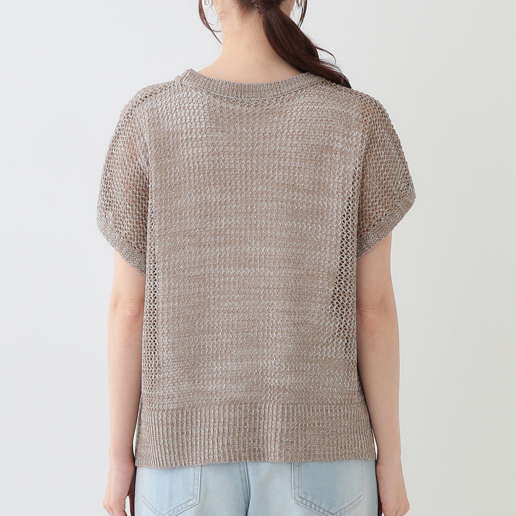 SHOO･LA･RUE「【S-LL/2点セット】大人ナチュラルな メッシュ編みニット+タンクトップ」|その他|