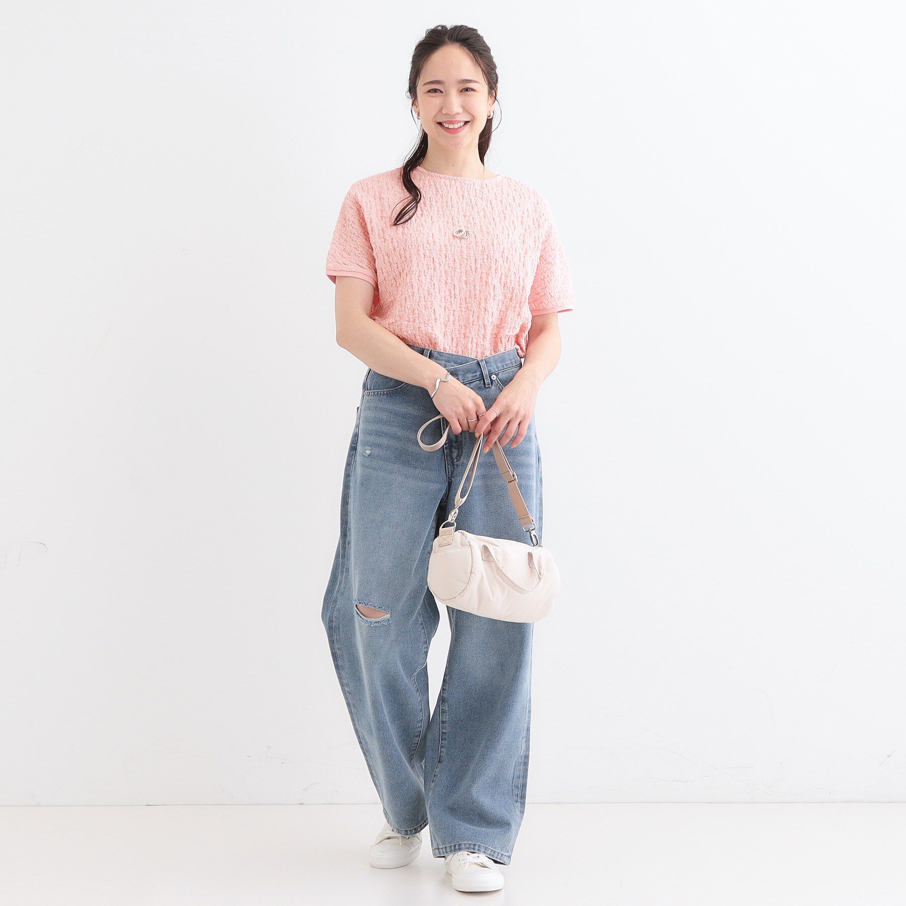 SHOO･LA･RUE「【S-LL】ぽこぽこ素材がこなれ見え ドルマントップス」|Tシャツ・カットソー|