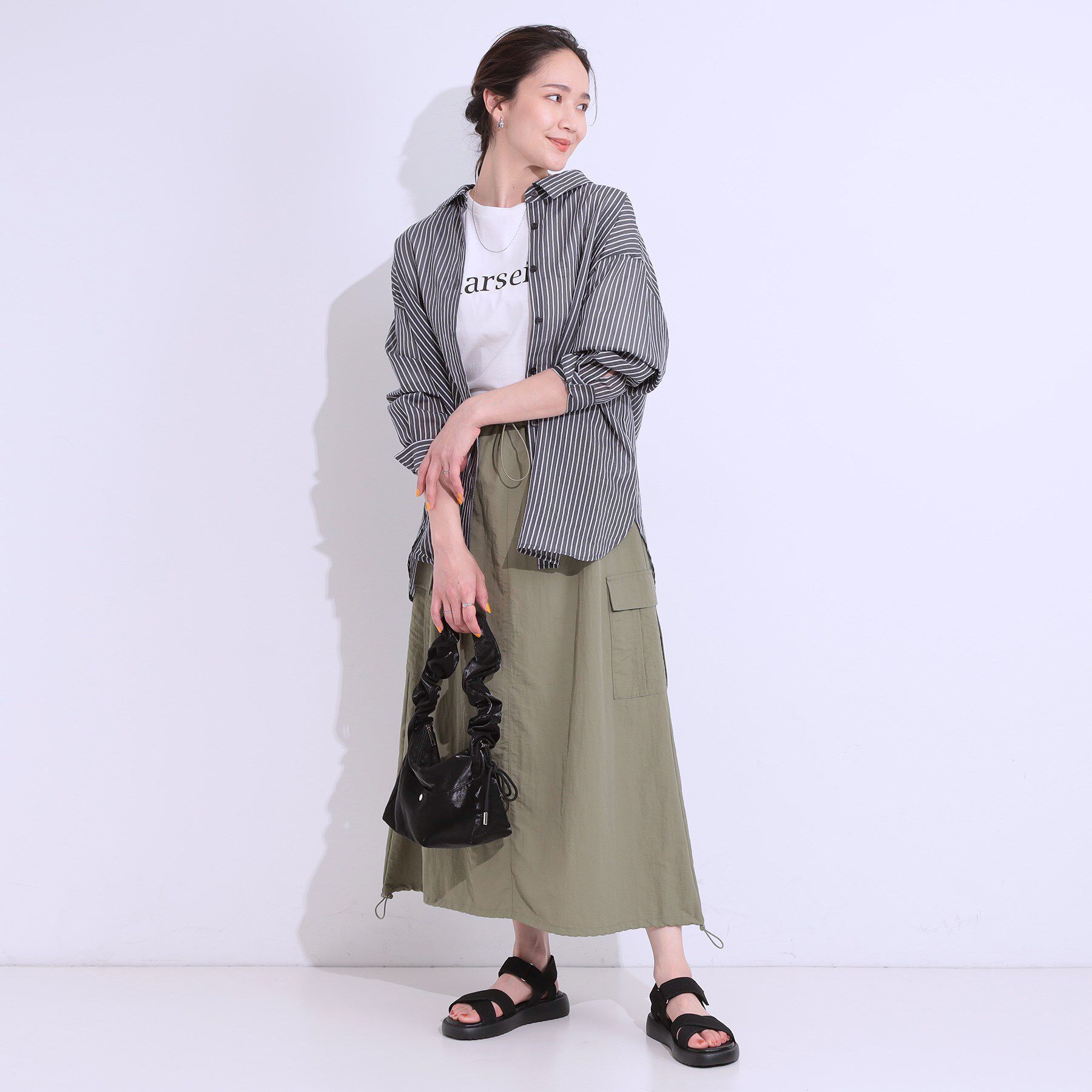 SHOO･LA･RUE「大人の抜け感コーデに シアーストライプ BIGシャツ」|シャツ・ブラウス|