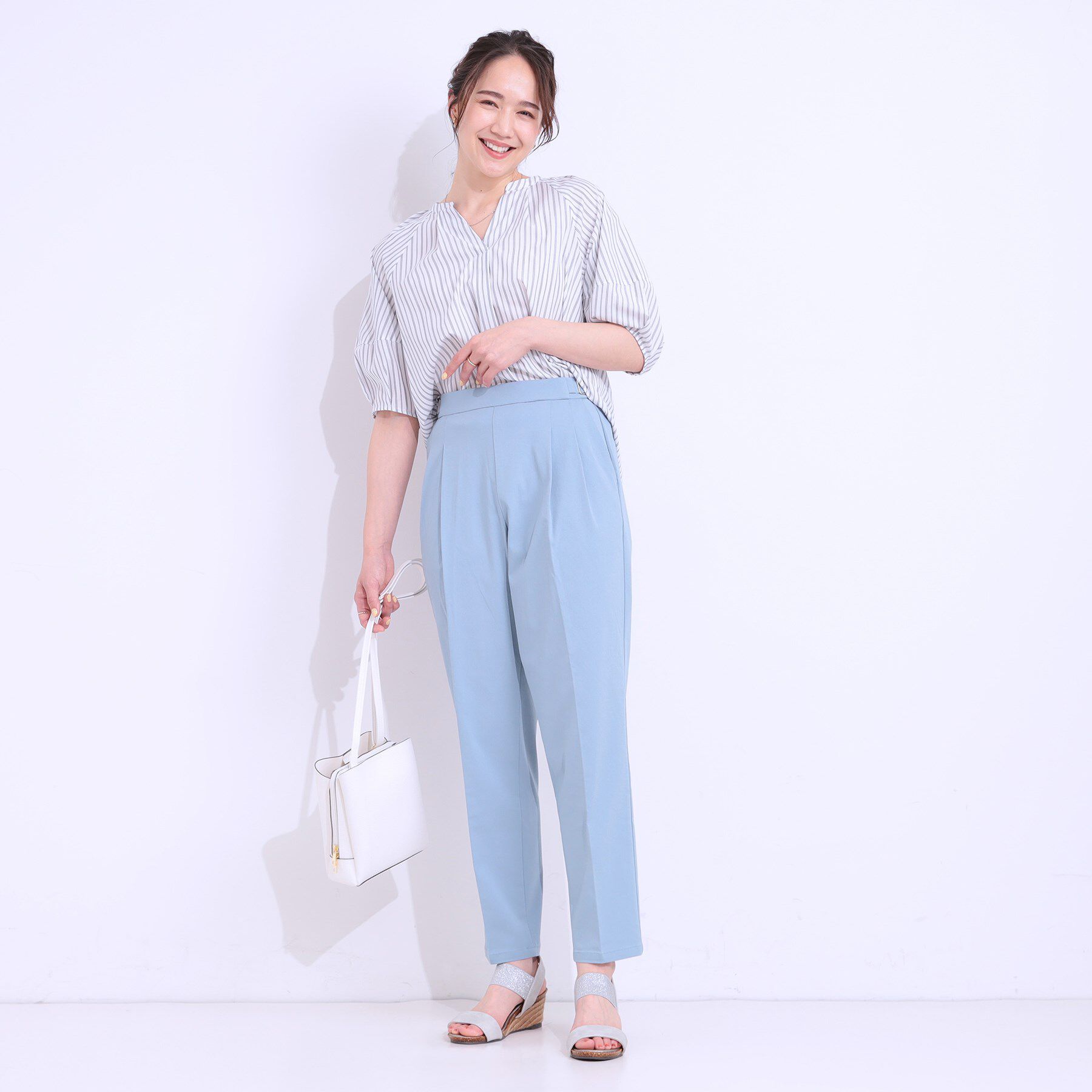 SHOO･LA･RUE「【S-LL/ひんやり】ストレッチで穿きやすい テーパードパンツ」|その他|