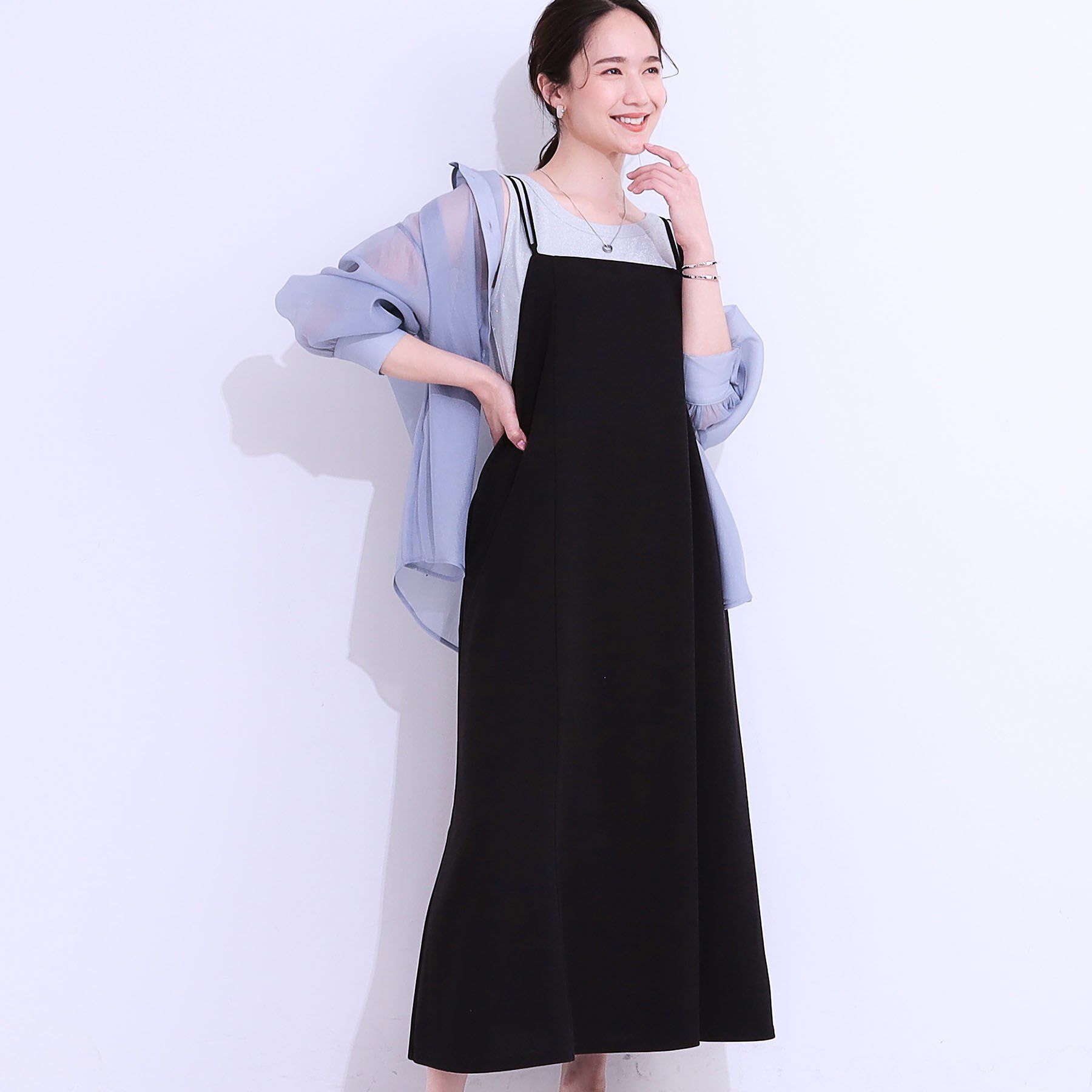 SHOO･LA･RUE「女性らしさ溢れる　フレアキャミワンピース」|ワンピース|ブラック(019)