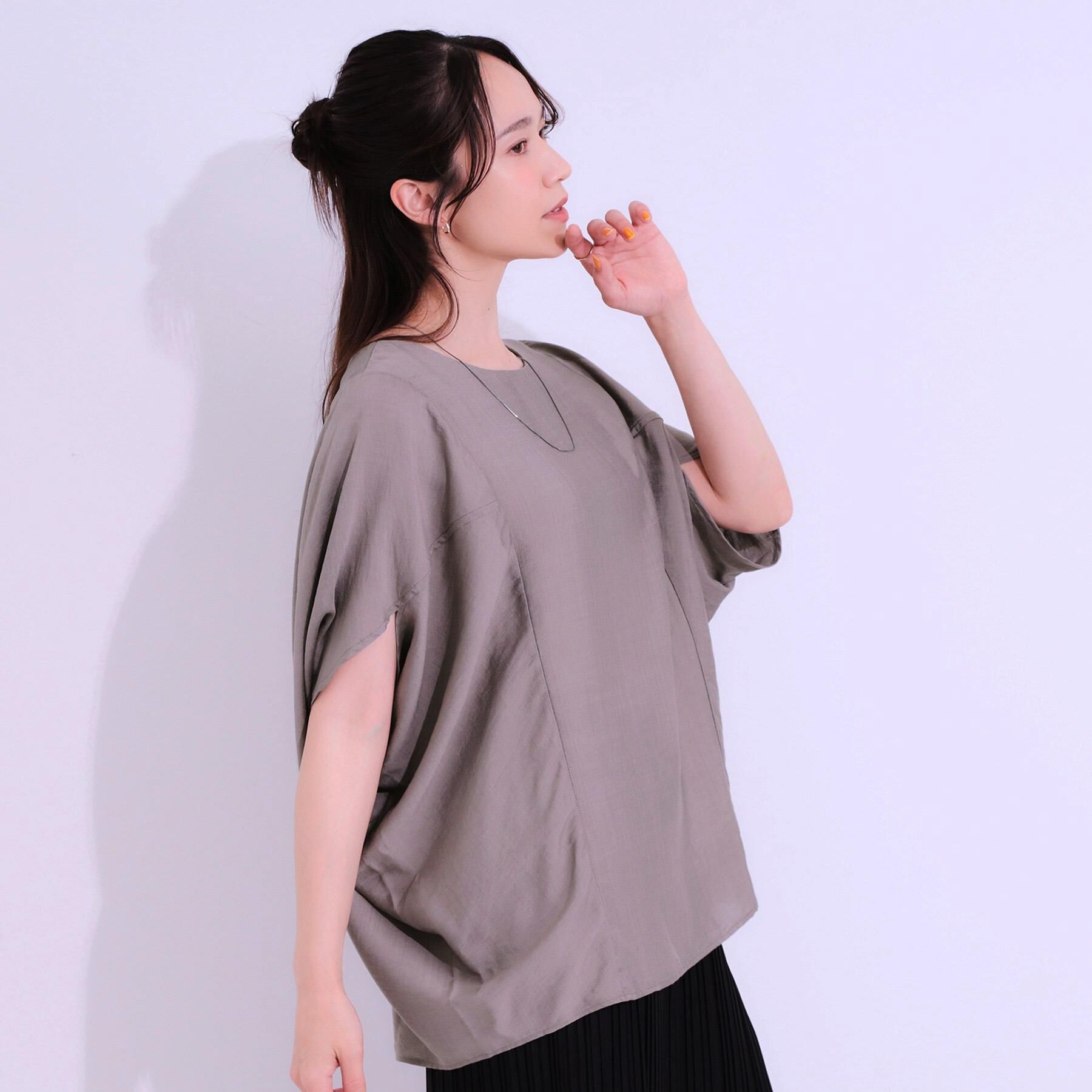 SHOO･LA･RUE「【S-LL/ひんやり/体型カバー】ゆるシルエットが心地よい ドルマンブラウス」|シャツ・ブラウス|