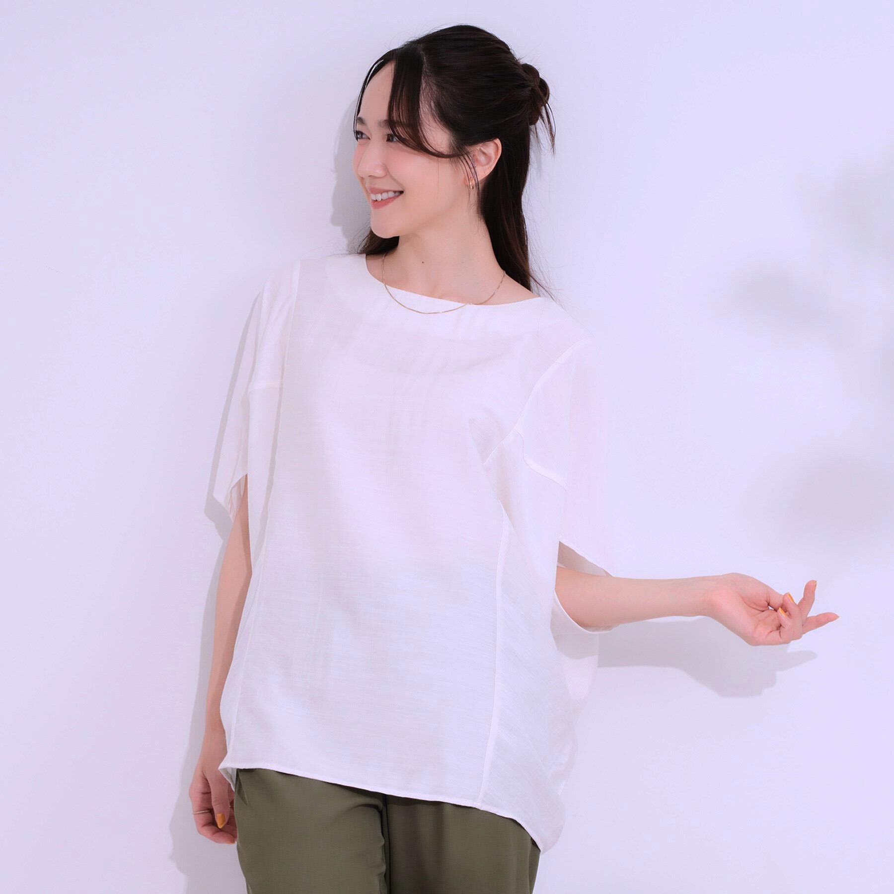SHOO･LA･RUE「【S-LL/ひんやり/体型カバー】ゆるシルエットが心地よい ドルマンブラウス」|シャツ・ブラウス|