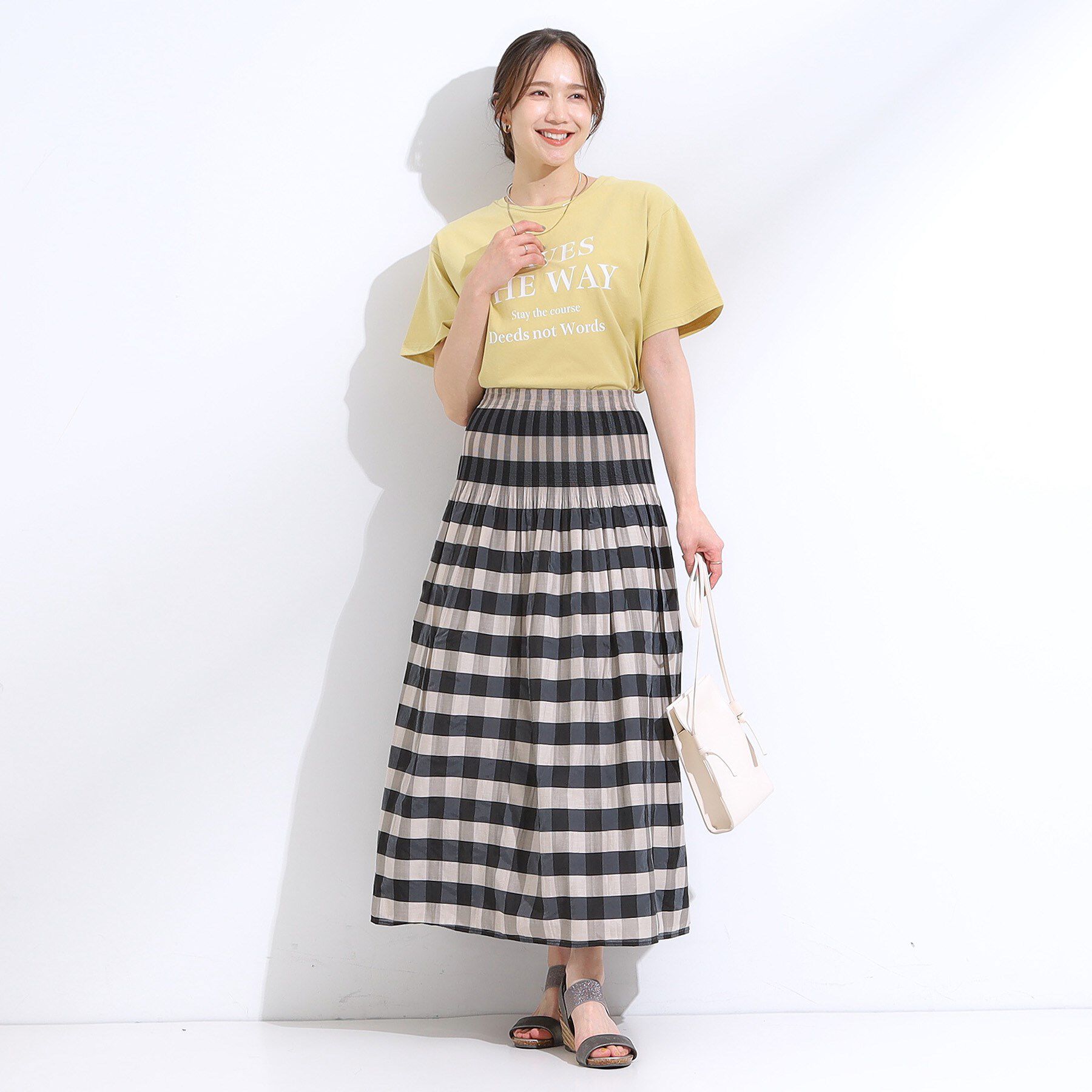 SHOO･LA･RUE「【リバーシブル】柄が目を惹く シャーリングフレアスカート」|スカート|