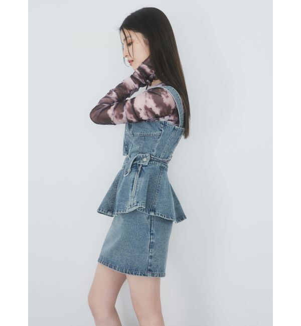 MURUA「ペプラムデニムミニスカート【セットアップ着用可】」|スカート|