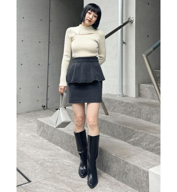MURUA「ペプラムデニムミニスカート【セットアップ着用可】」|スカート|