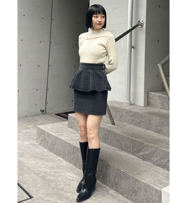 MURUA「ペプラムデニムミニスカート【セットアップ着用可】」|スカート|