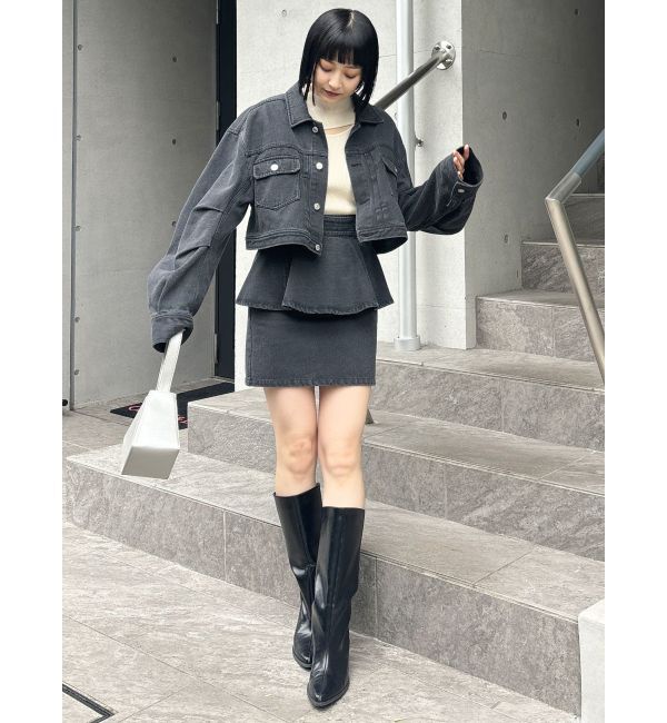 MURUA「ペプラムデニムミニスカート【セットアップ着用可】」|スカート|