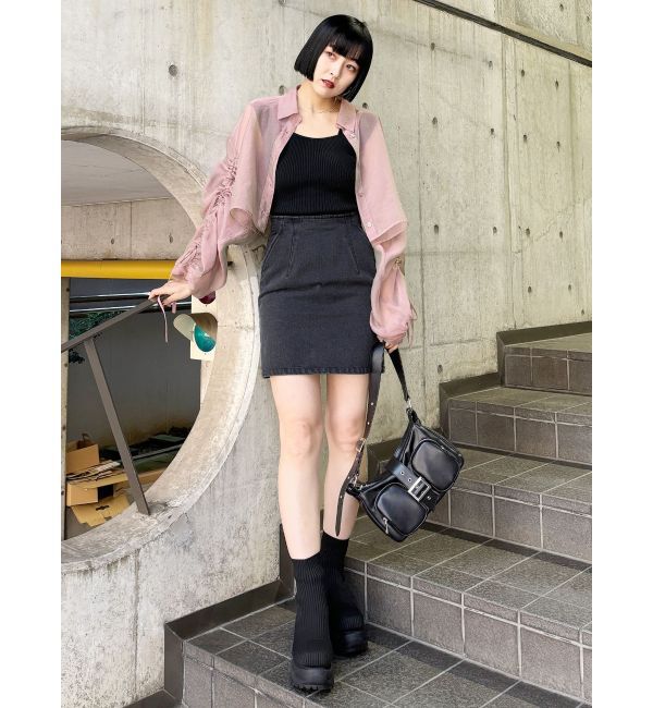 MURUA「ペプラムデニムミニスカート【セットアップ着用可】」|スカート|