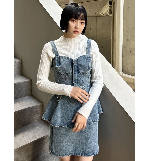 MURUA「ペプラムデニムミニスカート【セットアップ着用可】」|スカート|