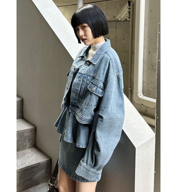 MURUA「ペプラムデニムミニスカート【セットアップ着用可】」|スカート|