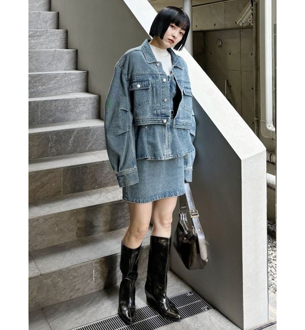 MURUA「ペプラムデニムミニスカート【セットアップ着用可】」|スカート|