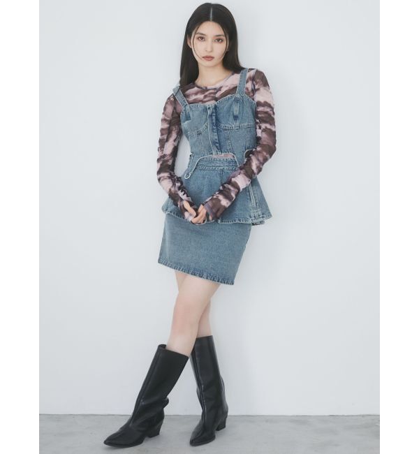 MURUA「ペプラムデニムミニスカート【セットアップ着用可】」|スカート|