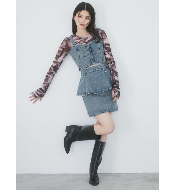 MURUA「ペプラムデニムミニスカート【セットアップ着用可】」|スカート|