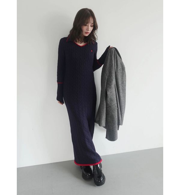 LAGUNAMOON「【POLO BCSコラボ】ケーブルラインニットワンピース」|ワンピース|