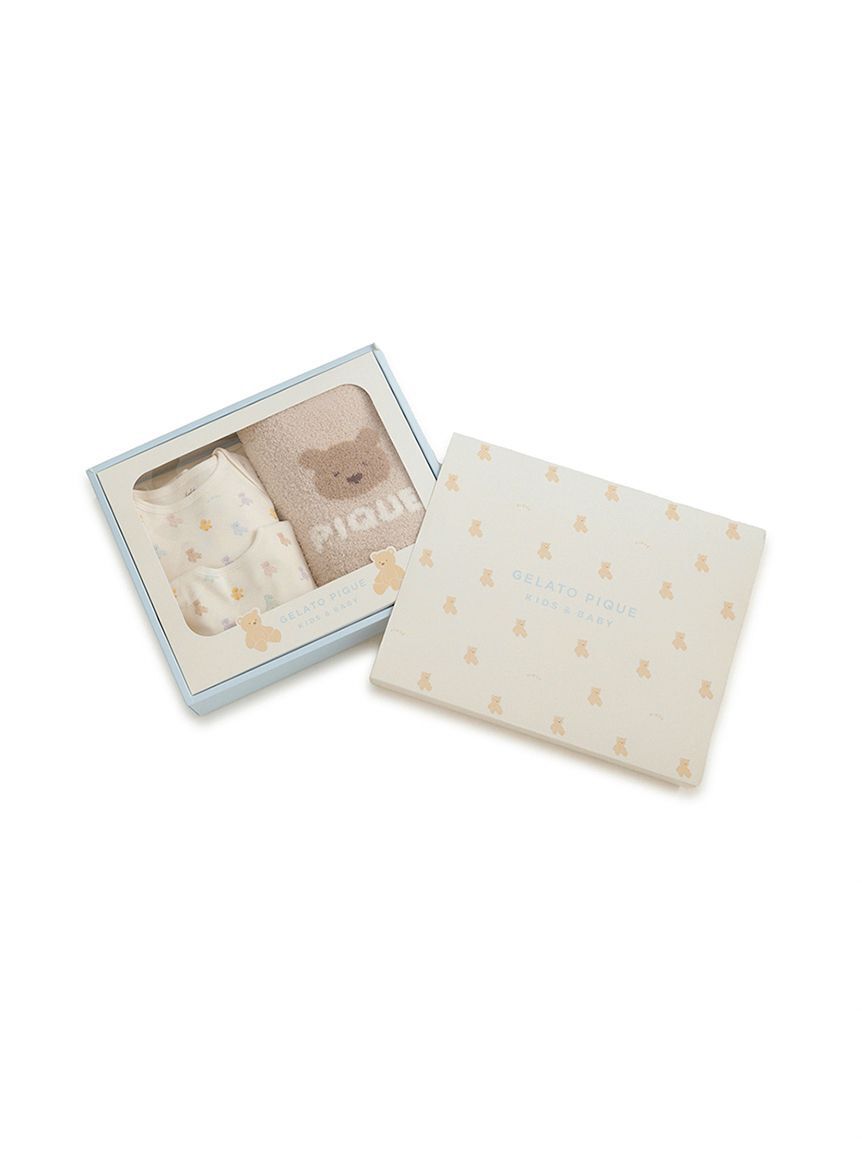 GELATO PIQUE KIDS & BABY「【ラッピング済み】【BABY】ベアブランケット&ボディースーツ&スタイ3点セット ギフトBOX」|その他ベビー用品|