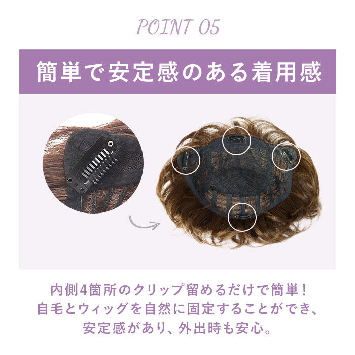 BACKYARD FAMILY「プリシラ ウィッグ 通販 部分ウィッグ ショート 六分ウィッグ ミセス フェザーカールハーフ」|ヘアスタイリング|