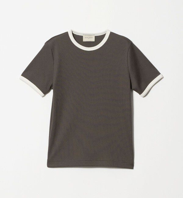 UNITED ARROWS「リブ バイカラーパイピング ショートスリーブ Tシャツ」|Tシャツ・カットソー|DK.GRAY