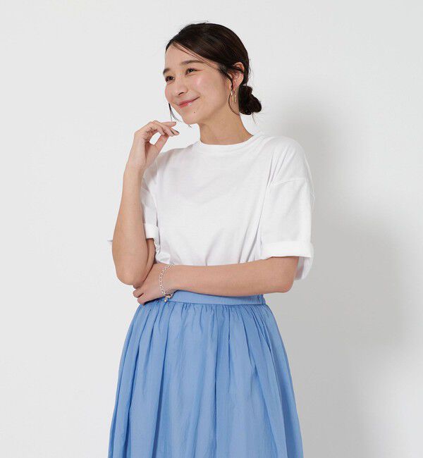 BEAUTY&YOUTH UNITED ARROWS「【WEB限定】ロールアップ ワイド テーパード Tシャツ -MADE IN JAPAN-」|Tシャツ・カットソー|