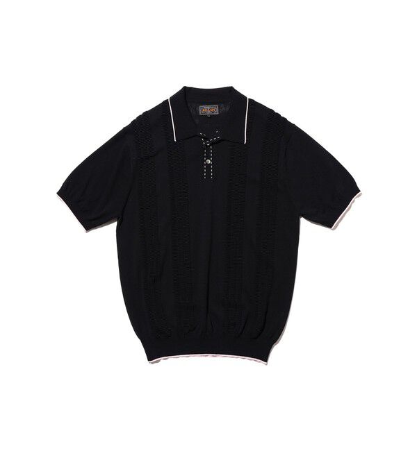 BEAMS PLUS「Knit Polo Raised Pattern Jacquard Line」|ポロシャツ|