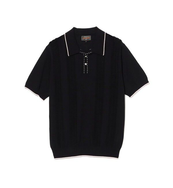 BEAMS PLUS「Knit Polo Raised Pattern Jacquard Line」|ポロシャツ|