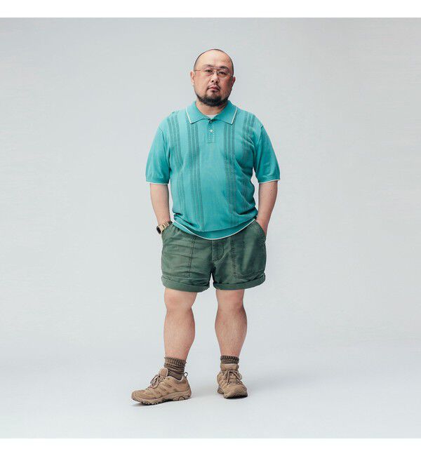 BEAMS PLUS「Knit Polo Raised Pattern Jacquard Line」|ポロシャツ|