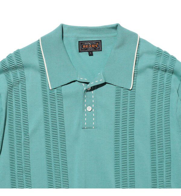 BEAMS PLUS「Knit Polo Raised Pattern Jacquard Line」|ポロシャツ|