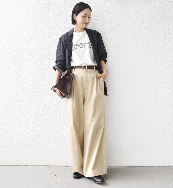 SHIPS for women「【累計販売数8万枚突破!!】【WEB限定】 SHIPS ラウンド プリント ロゴ TEE」|Tシャツ・カットソー|