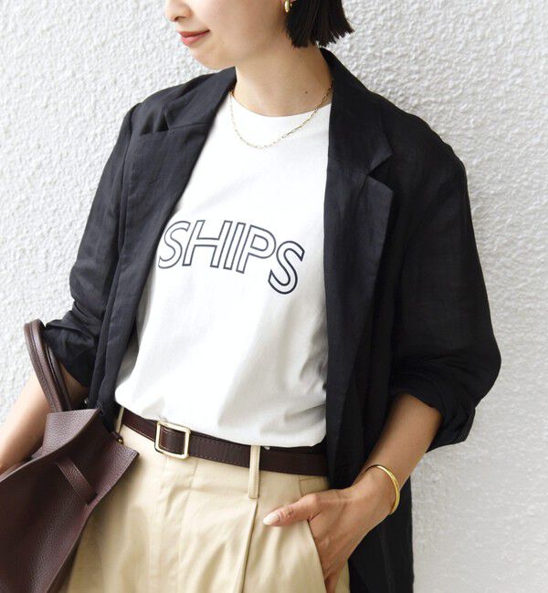 SHIPS for women「【累計販売数8万枚突破!!】【WEB限定】 SHIPS ラウンド プリント ロゴ TEE」|Tシャツ・カットソー|