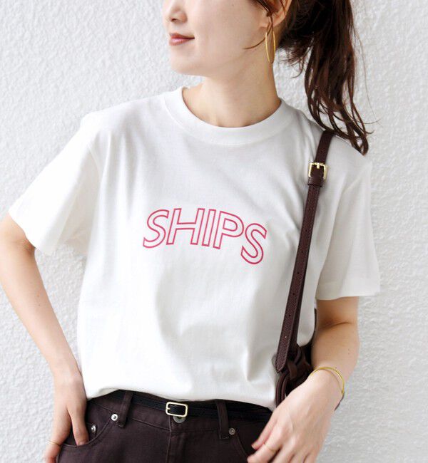 SHIPS for women「【累計販売数8万枚突破!!】【WEB限定】 SHIPS ラウンド プリント ロゴ TEE」|Tシャツ・カットソー|