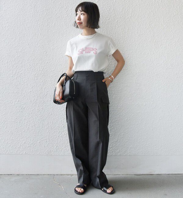 SHIPS for women「【累計販売数8万枚突破!!】【WEB限定】 SHIPS ラウンド プリント ロゴ TEE」|Tシャツ・カットソー|