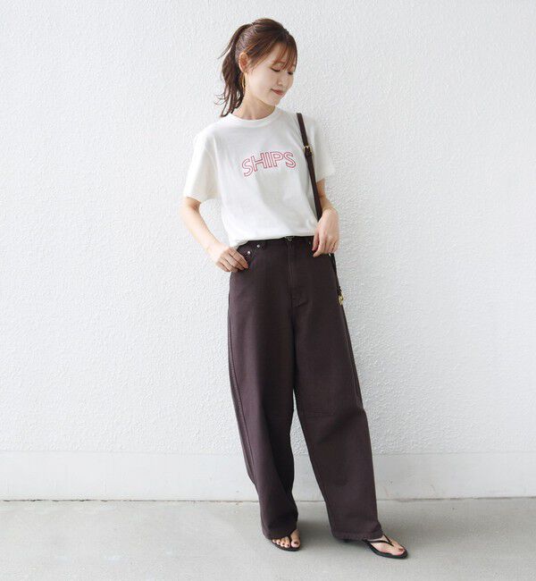 SHIPS for women「【累計販売数8万枚突破!!】【WEB限定】 SHIPS ラウンド プリント ロゴ TEE」|Tシャツ・カットソー|