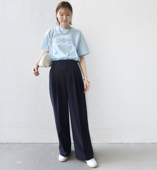 SHIPS for women「【累計販売数8万枚突破!!】【WEB限定】 SHIPS ラウンド プリント ロゴ TEE」|Tシャツ・カットソー|