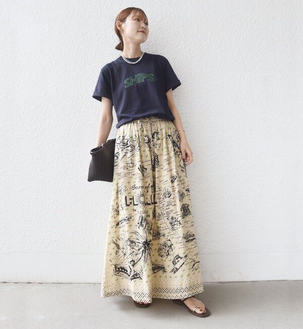 SHIPS for women「【累計販売数8万枚突破!!】【WEB限定】 SHIPS ラウンド プリント ロゴ TEE」|Tシャツ・カットソー|