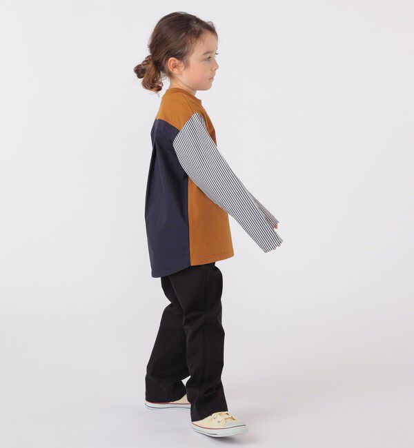 SHIPS KIDS「SHIPS KIDS:100～130cm / パターン 切替 長袖 TEE」|Tシャツ・カットソー|