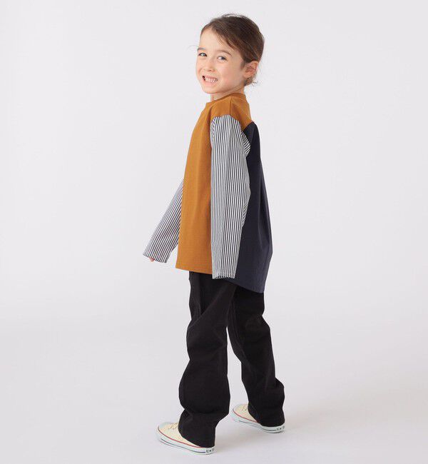 SHIPS KIDS「SHIPS KIDS:100～130cm / パターン 切替 長袖 TEE」|Tシャツ・カットソー|