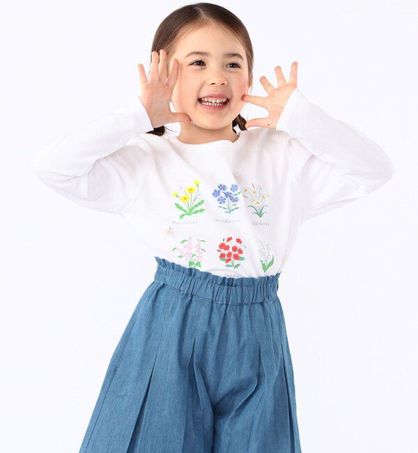 SHIPS KIDS「SHIPS KIDS:100～130cm / フラワー ブック 長袖 TEE」|Tシャツ・カットソー|