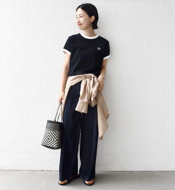 SHIPS for women「FRED PERRY:G9163 CROPPED RINGER TEE」|Tシャツ・カットソー|