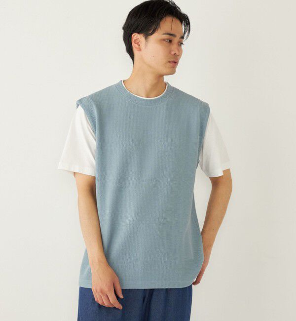 SHIPS Colors 「SHIPS Colors:ベスト フェイクレイヤード Tシャツ」|Tシャツ・カットソー|ライトブルー