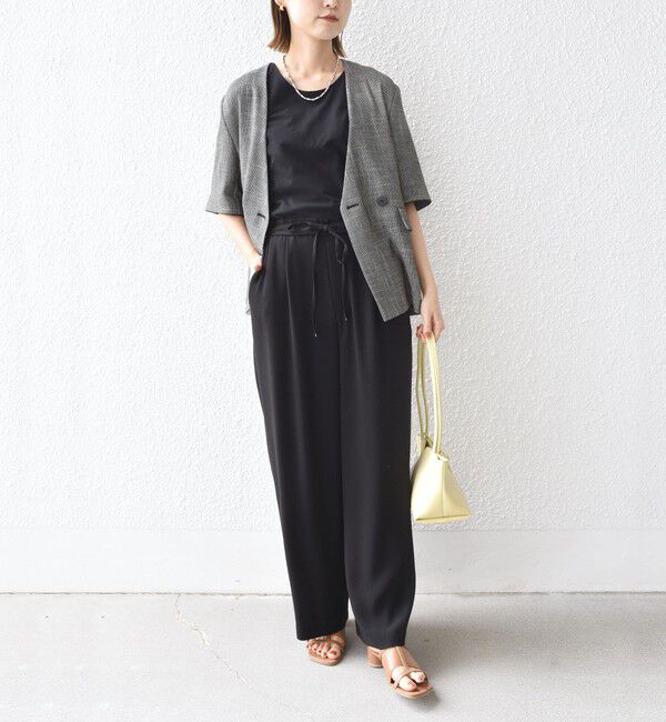 SHIPS for women「《一部予約》〈手洗い可能〉2WAY サテン &times; カットソー スクエア タンクトップ」|タンクトップ|
