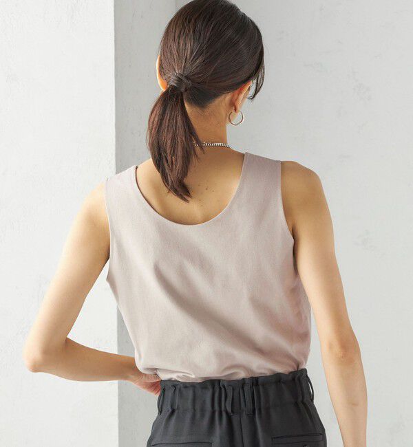 SHIPS for women「《一部予約》〈手洗い可能〉2WAY サテン &times; カットソー スクエア タンクトップ」|タンクトップ|
