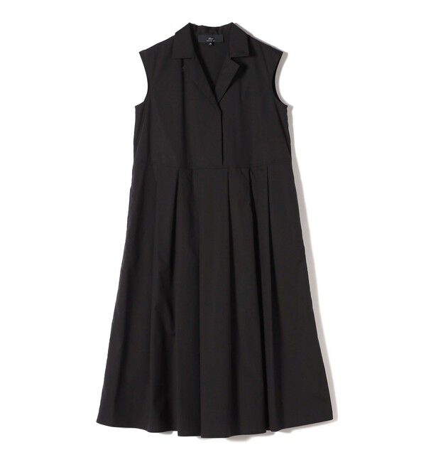 SHIPS for women「SHIPS Primary Navy Label:〈手洗い可能〉タック フレア ワンピース」|ワンピース|ブラック