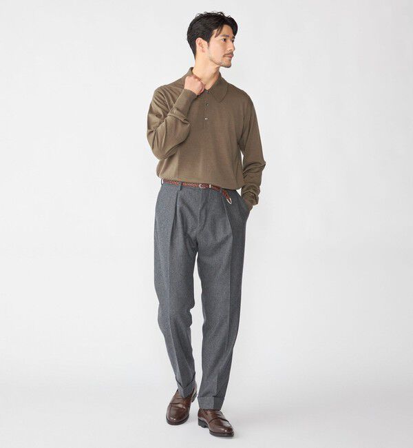 SHIPS「【SHIPS別注】JOHNSMEDLEY: ISIS ロングスリーブ ニット ポロシャツ」|ニット・セーター|